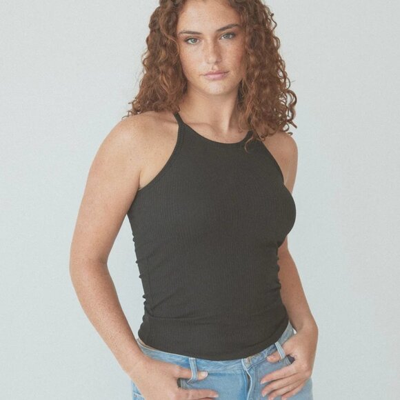 Ribbed High Neck Brami (built in bra) - Large - Picture 1 of 3
